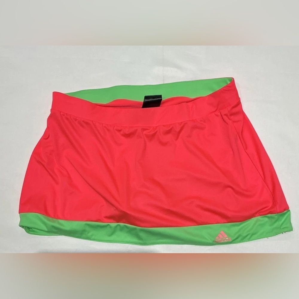 Adidas Climalite Skort Womens Medium Pink Green Tennis Golf Activewear